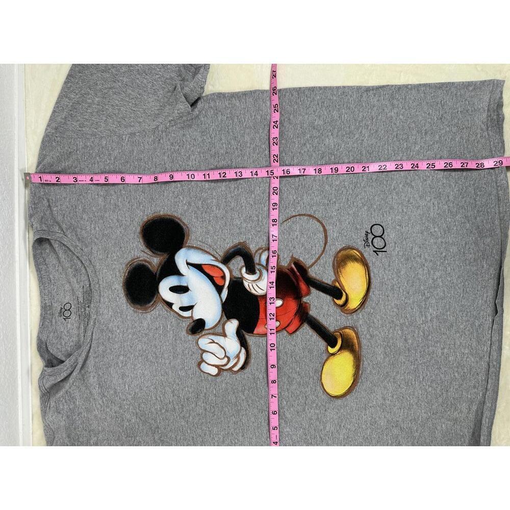 Disney 100 Mickey Mouse Gray Graphic Tee 3XL Classic Cartoon Streetwear - Picture 3 of 3